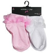 Wholesale - 4pk OJ GIRLS RUFFLE TURNCUFFS SOCKS SIZE 4-6, UPC: 193159189457